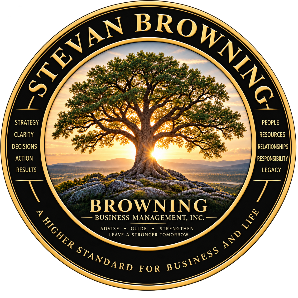Stevan Browning crest — A Higher Standard for Business and Life, Browning Business Management, Inc.