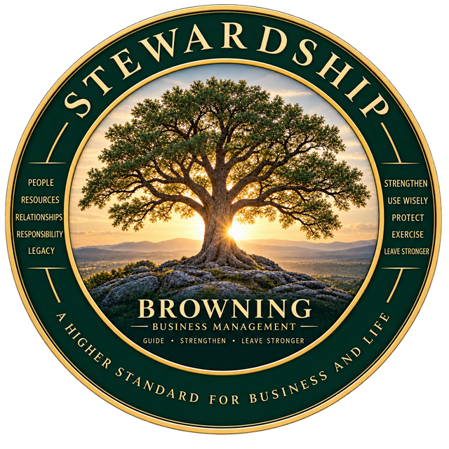 Browning Business Management stewardship seal